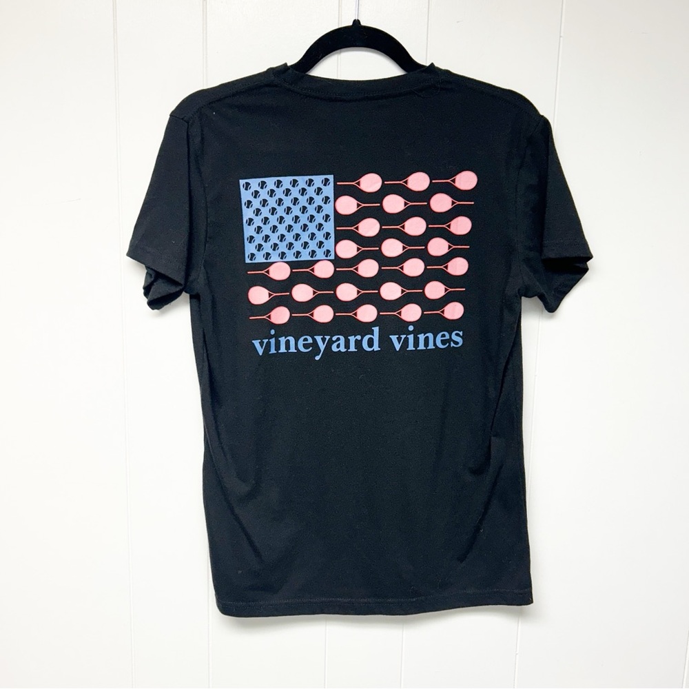 Vineyard Vines Black Tennis Graphic Short Sleeve Tee Small